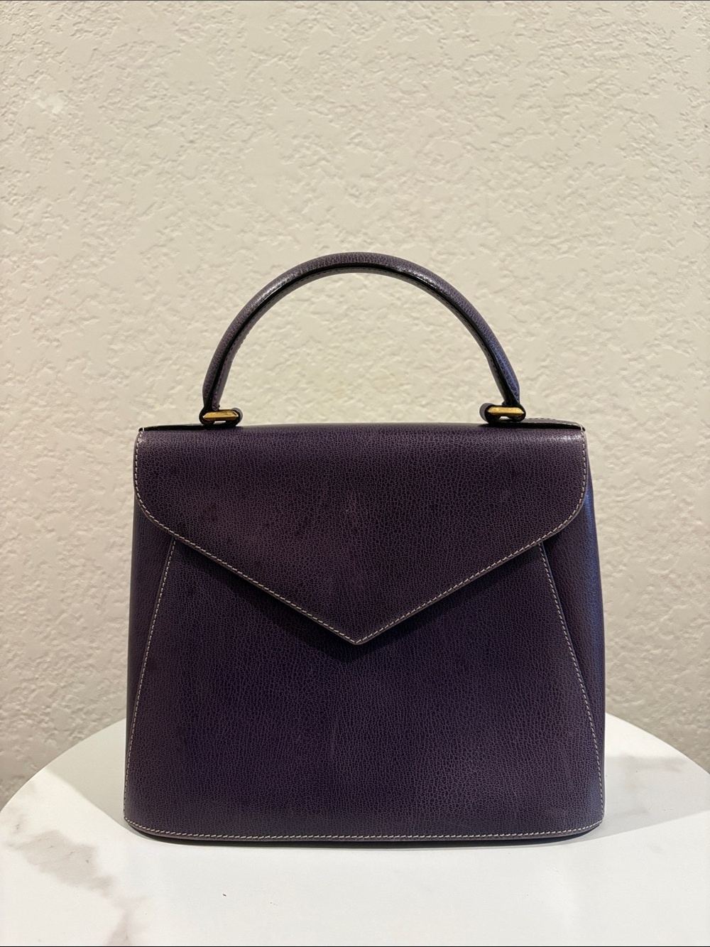 Salvatore Ferragamo Structured Purple Top-Handle Bag
